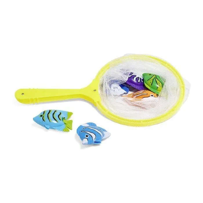 Jeu de Pêche pour Enfants avec Épuisette et 6 Poissons Colorés Idéal pour le Bain la Piscine ou les Jeux d'Eau en Extérieur-2