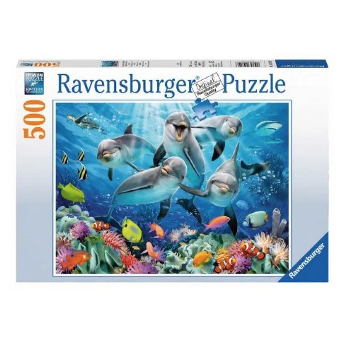 Puzzle 500 pièces Dauphins dans la Barrière de Corail-1