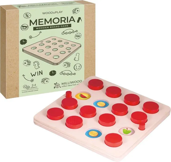 Memory - Jeu de Société en Bois pour Enfants - Jeu de Société pour Toute la Famille - Milliwood-0