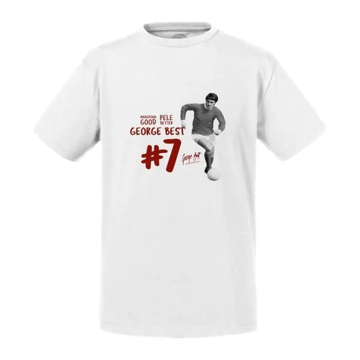 T-shirt Enfant Blanc George Best / Vintage Footballeur Foot Star-0