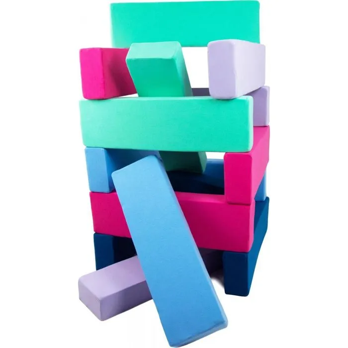 Set Jenga - 15 Blocs en Mousse Multicolore - Sécurité Hygiénique - Résistant et Durable-0
