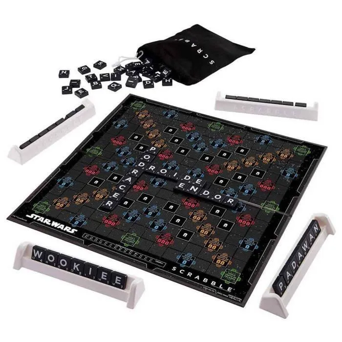 Jeu de Plateau - Mattel Games - Scrabble Star Wars - Enfants 10+ - Cartes Incluses-1