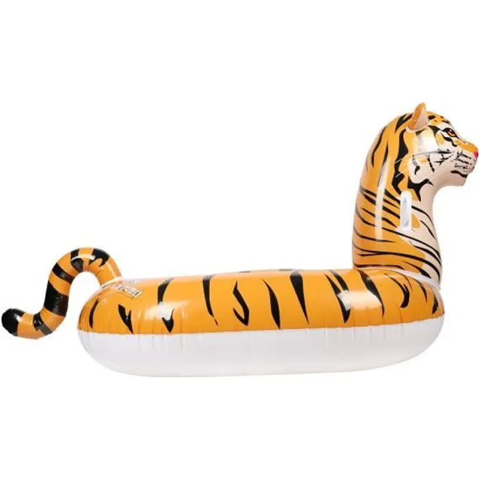 Bouée Gonflable XXL Chevauchable - Tigre - 150x105x100cm-0