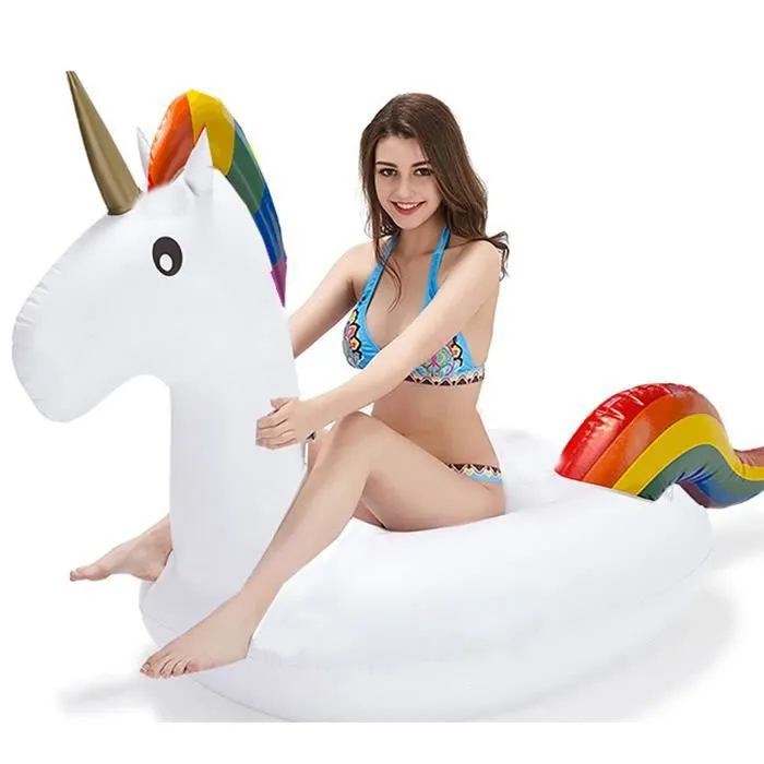 Bouée Licorne Gonflable - GENERIQUE - Asymétrique - Pour Piscine - 150 cm-0