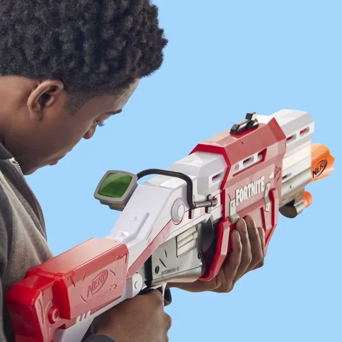 NERF - Blaster Fortnite TS à pompe avec 8 fléchettes Nerf Mega officielles-2