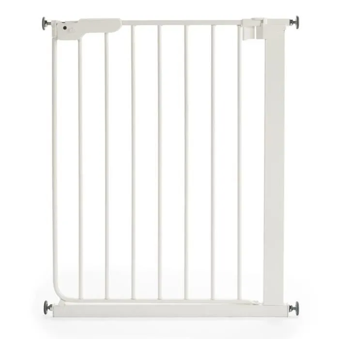 Barrière d'Escaliers - BABYDAN - Slim Fit - Métal - Blanc - Fixation par pression-1