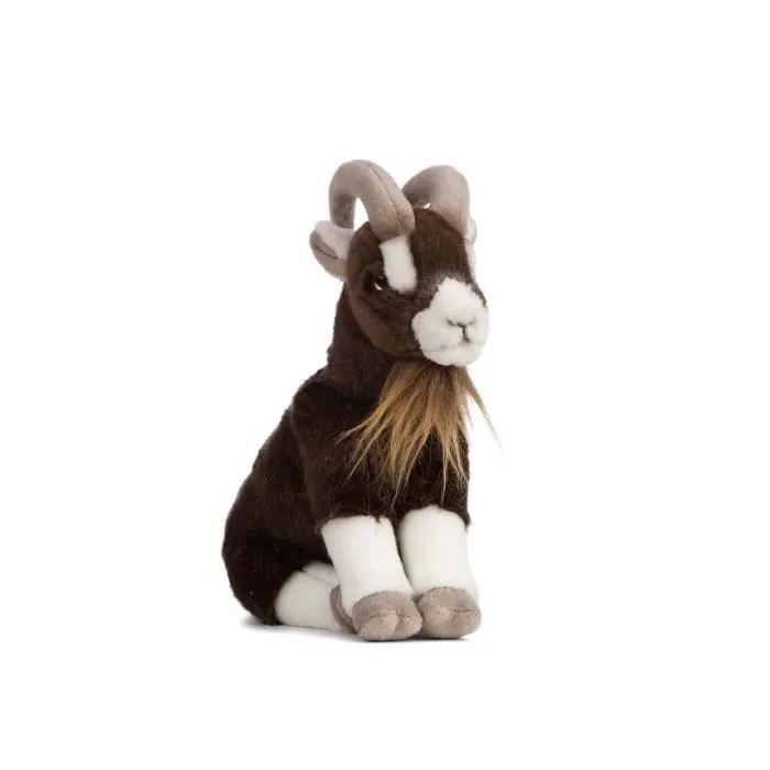 Peluche chèvre brune assise 22 cm - AN408-0