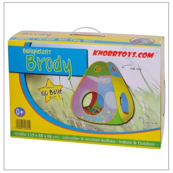 Tente de jeu pour enfant - Knorrtoys Brody - Jaune et bleu - A monter soi-même-0