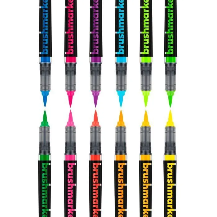 Marqueurs - Karin - Brushmarker PRO - 12 couleurs - Aquarelle - Pointe en nylon japonaise-0