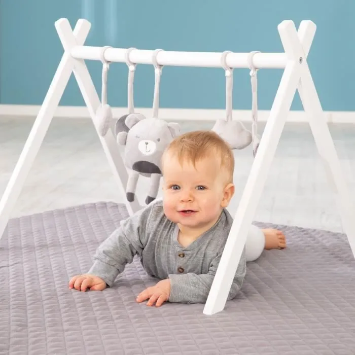 Portique d'Éveil en Bois pour Bébé Montesori Babygym - Blanc - ROBA - Universel - Mixte-2
