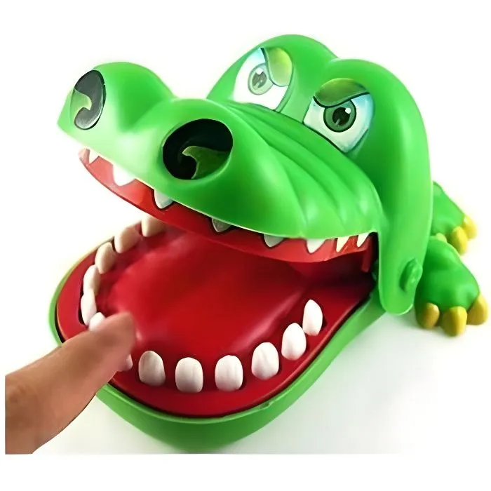 Jeu de Société Crocodile Dentiste pour Enfant - Marque - Vert - Jouet Amusant pour Toute la Famille-0
