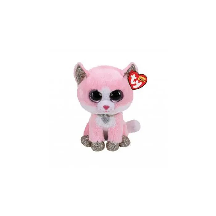 Peluche Ty Beanie Buddy Fiona Chat rose 24cm - Pour Enfant - Anniversaire le 1er février-0