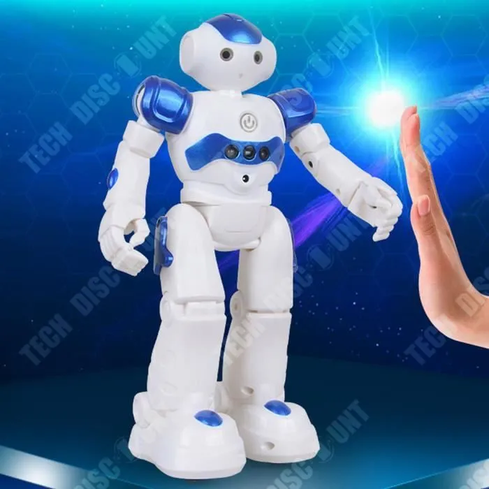 TD® Robot intelligent télécommandé pour enfants Détection de gestes mode de programmation Télécommande infrarouge chante et danse-1