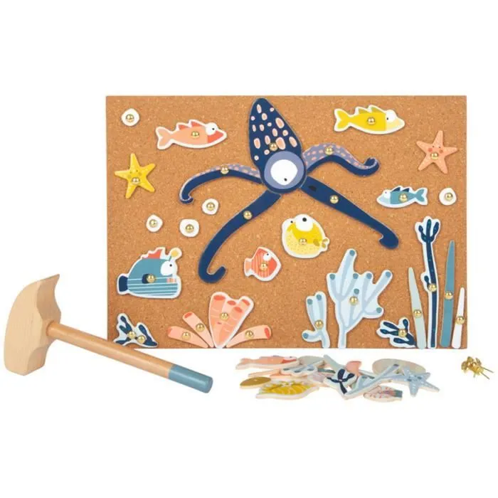 Jeu de clous - La mer - Motricité fine - Kit créatif - 3 ans et plus - Multicolore-0