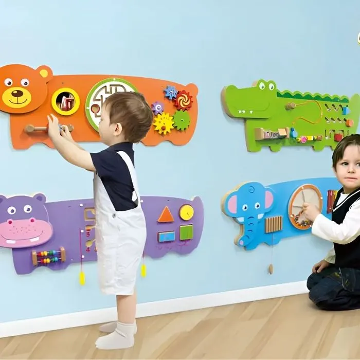 Panneau d'activités mural - Viga Toys - Crocodile - Motricité fine - Apprentissage - 12 mois et plus-4