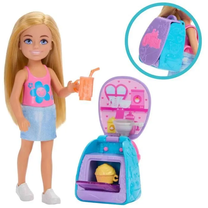 Barbie-Famille Et Amis-Poupée Chelsea Et Accessoires-Avec Sac À DOS - 3ans +- JBF46-2