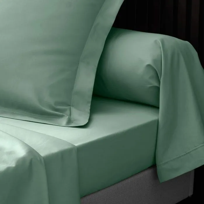 Drap housse 90x190 cm - Percale 100% coton - Bonnet 30 cm - Tilleul-2