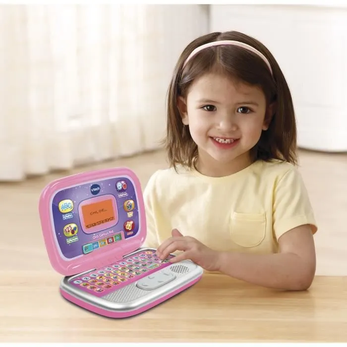 Ordinateur Interactif Enfant - VTECH - Ordi Genius Kid - Rose - 20 activités - Personnalisable-1