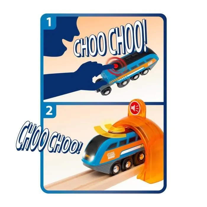 Circuit de train en bois BRIO World Circuit Smart Tech Sound Deluxe - Ravensburger - 91 pièces - Dès 3 ans-3