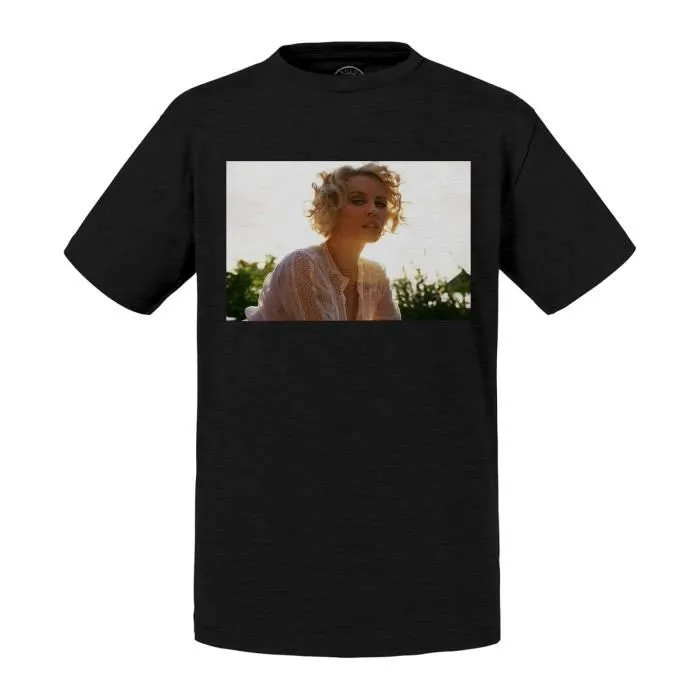 T-shirt Enfant Noir Kylie Minogue Contre-jour Chanteuse Photo de Star Célébrité Artiste Musique-0