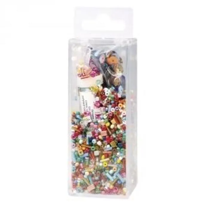 Kit de loisirs créatifs - Rayher - Paillettes et perles en verre - 10g paillettes - 80g perles - 50m fil de fer-0