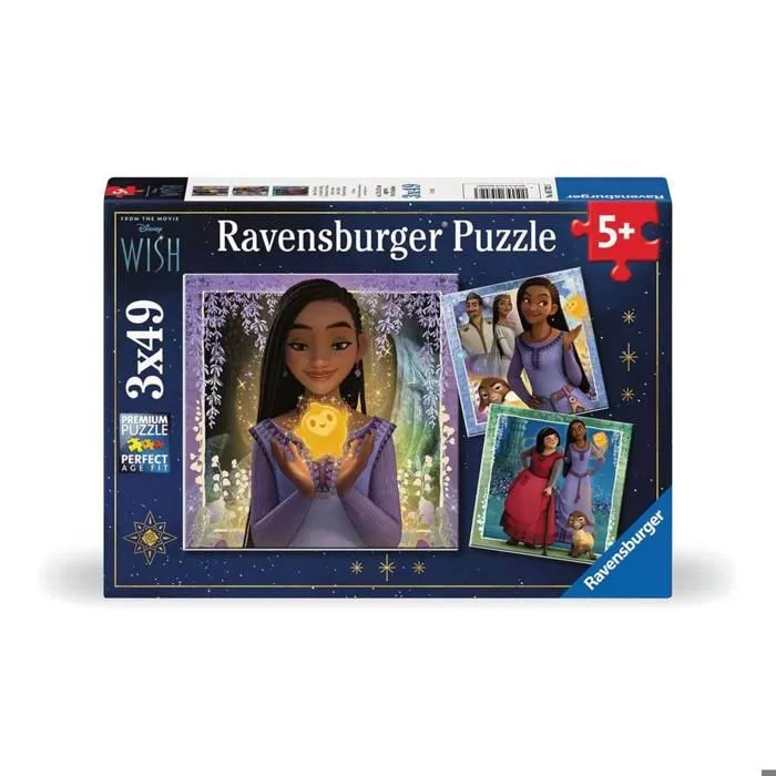 Puzzles 3x49 pièces :  Disney Wish : Le souhait d'Asha-0