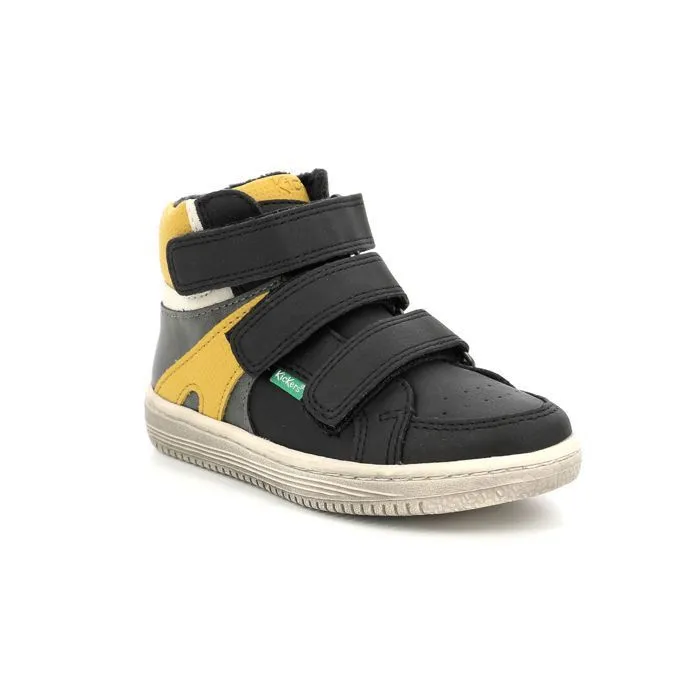 KICKERS Baskets hautes Lohan Bleu rouge-1