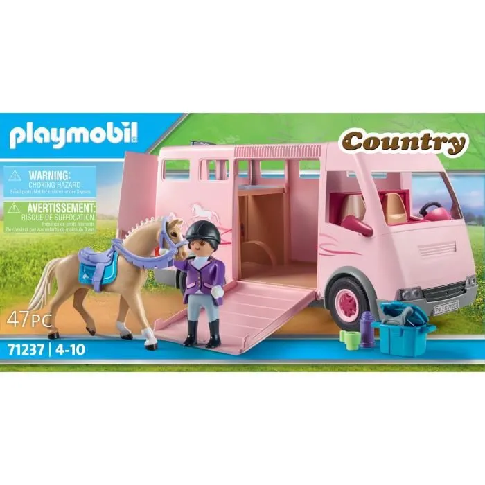 PLAYMOBIL - 71237 - Country - Van avec cheval-3
