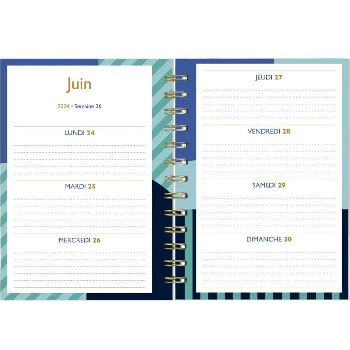 Agenda Papier Semainier - 2023 - 2024 - Bleu - Draeger Paris-2