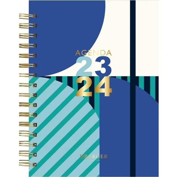 Agenda Papier Semainier - 2023 - 2024 - Bleu - Draeger Paris-0