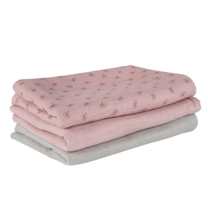 Lot de 3 Couches Lavables en Coton Bio - ROBA - Lil Planet - Rose - Fille-0