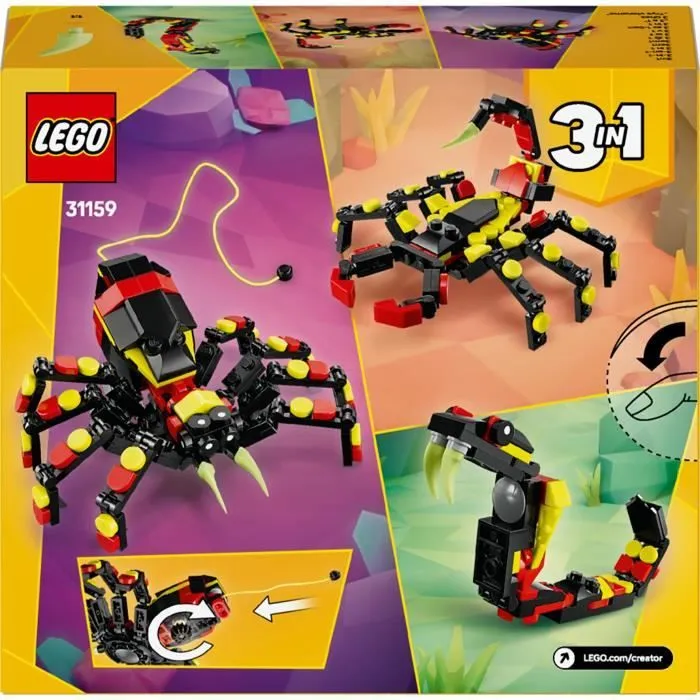 LEGO Creator 31159 3-en-1 Animaux sauvages : l’araignée surprenante - Jouet dès 7 ans-5