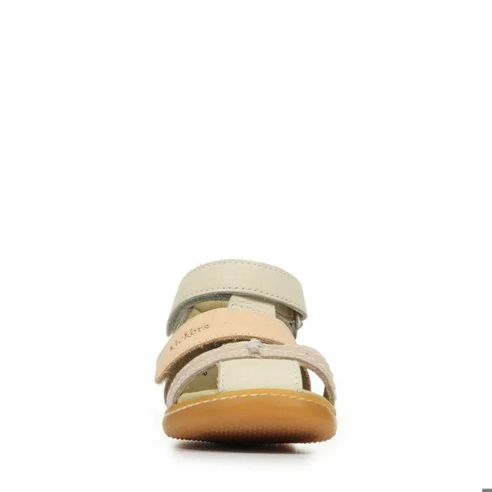 Sandales - KICKERS - Kick Bazar - Beige - Cuir - Fermeture Scratch-2