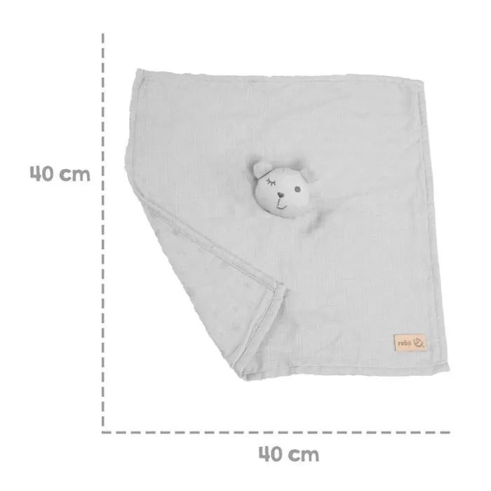 Doudou Lapin Bio Lil Planet - ROBA - Gris argenté - 40 x 40 cm - Certifié GOTS-4