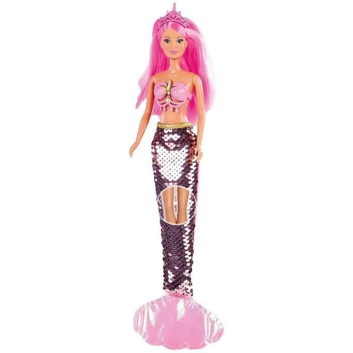 Simba - Steffi Love Sirène Sequins - Poupée Mannequin 29cm - Paillettes Réversibles - Nageoire Amovible - modèle aléatoire-3