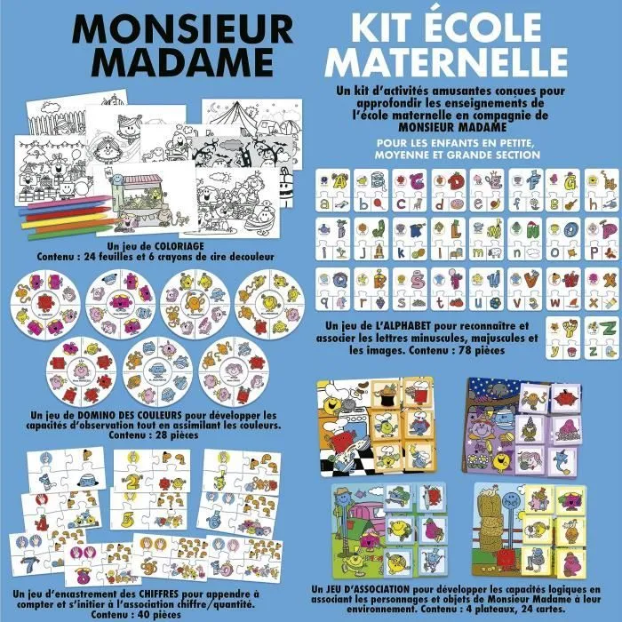 Jeu d'apprentissage - EDUCA - Monsieur Madame - Kit École Maternelle-1