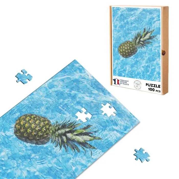 Puzzle Classique 100 pièces Ananas se Baigne dans la Piscine Été - FABULOUS - Mixte - Adulte - Intérieur-0