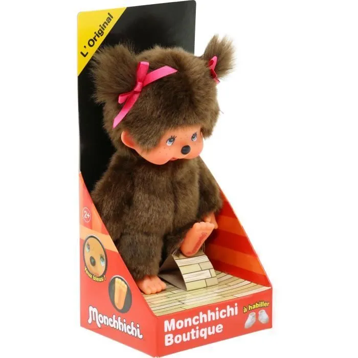Peluche singe - BANDAI - Peluche l'Original Fille - Monchhichi - 20 cm-2