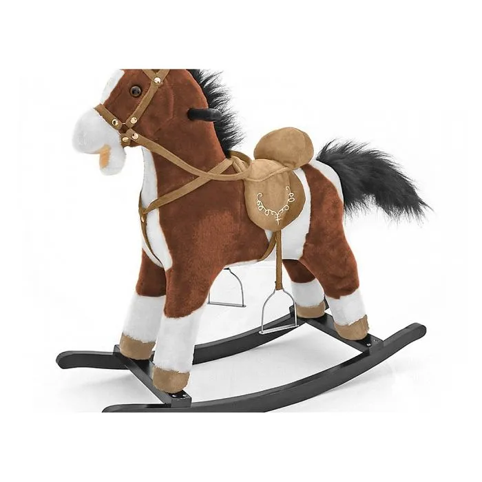 Cheval à bascule en peluche douce - Milly Mally - Modèle brun foncé - Pour enfant à partir de 3 ans - Marron-1
