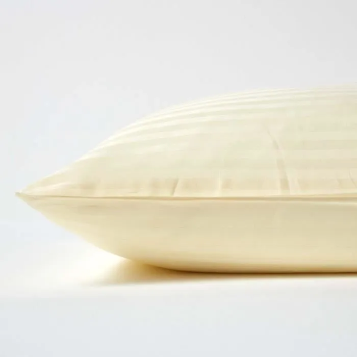 Taie d'oreiller - Homescapes - Jaune pastel - 100% coton égyptien - 330 fils - 40 x 80 cm-1