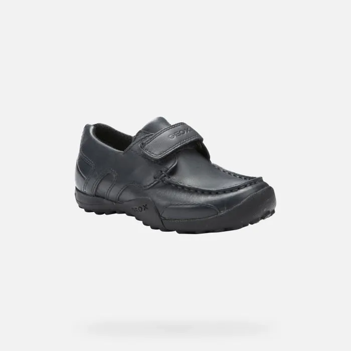 Mocassins Geox JR W.SNAKE MOCASSINO pour garçon en cuir bleu marine-2