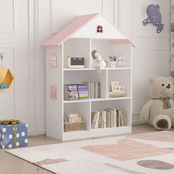 Bibliothèque pour enfants Stange 107 x 83 x 30 cm blanc-0