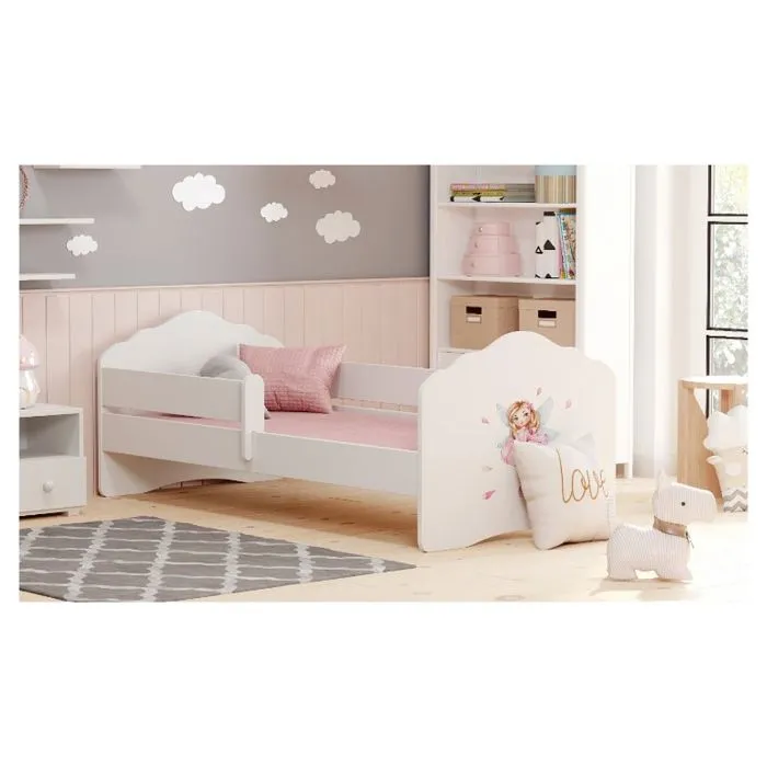 Lit enfant "fille avec des ailes"160x80 cm avec BARRIERE DE SECURITE+SOMMIER+MATELAS-2
