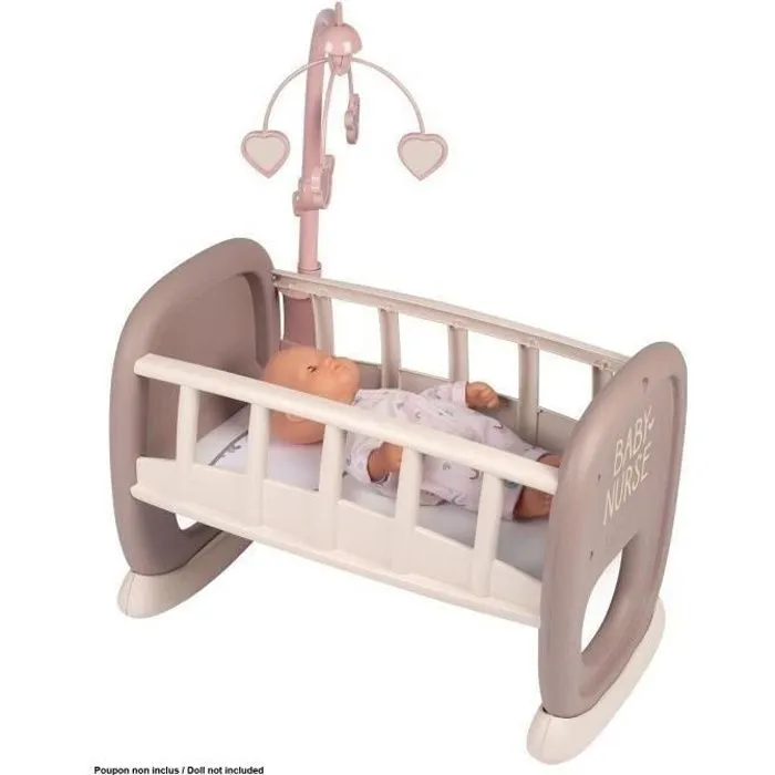Baby Nurse - Berceau à barreaux Smoby - Pour poupon jusqu'à 42 cm - Fabriqué en France-0