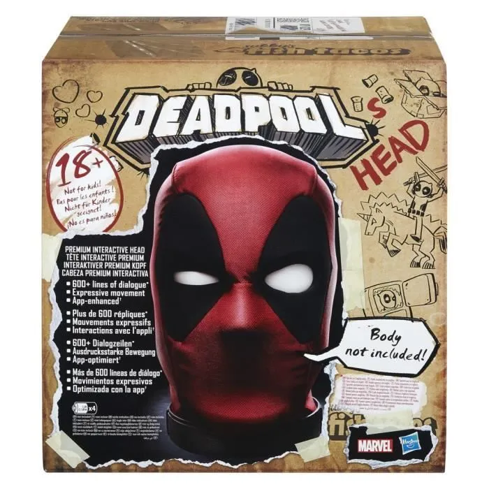 Tête de Deadpool interactive, bouge et parle, appli dédiée, pièce de collection pour adulte, 600+ sons et phrases en anglais, Marvel-6