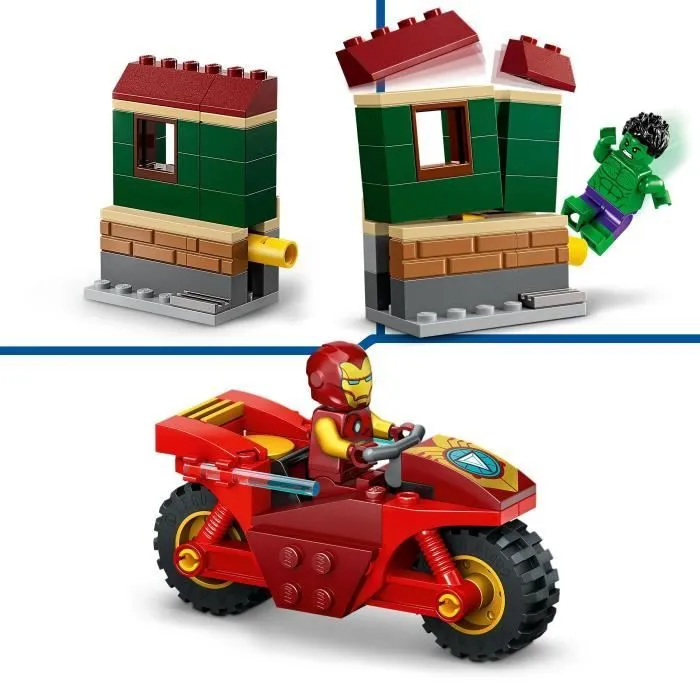 LEGO® Marvel 76287 Iron Man avec une Moto et Hulk, Set Avengers avec Minifigurines-2