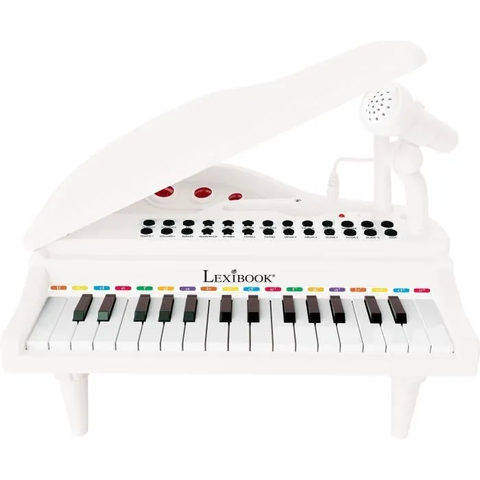 Mini piano à queue électronique avec micro, 31 touches lumineuses et câble Aux-In-1