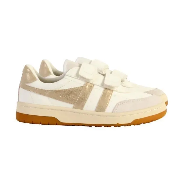 Basket Cuir  Gola Falcon Mirror - Blanc/Or-2