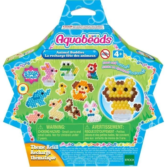 Loisir créatif - AQUABEADS - Recharge fête des animaux - Plus de 600 perles - Mixte - A partir de 4 ans-4
