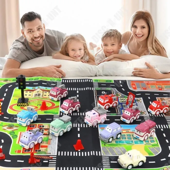TD® Coffret de voitures jouets Ensemble de 25 pièces Stockable pour enfants Grandes Plastique Modèle de véhicule d'ingénierie-2